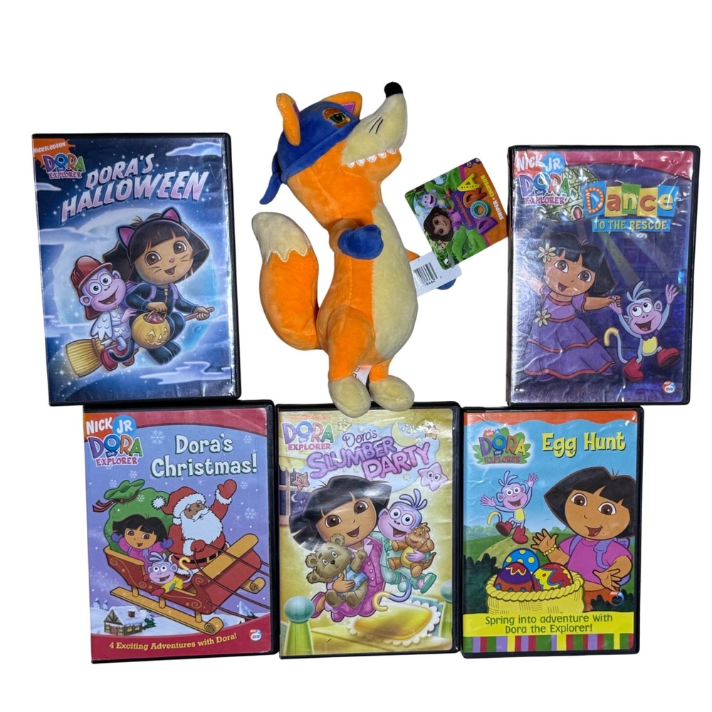 Nickelodeon Dora the Explorer DVD Bundle & Swiper Plush Kids 5-Disc Set